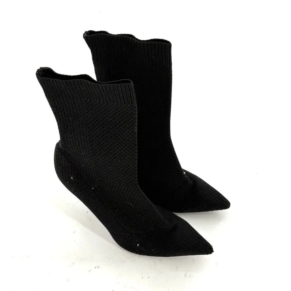 Zara Sock Boots 36 6 Heel Ankle Booties Glam Dressy Capsule Minimalist